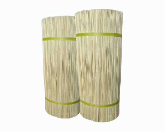 Stacks of bamoo sticks for making incense.